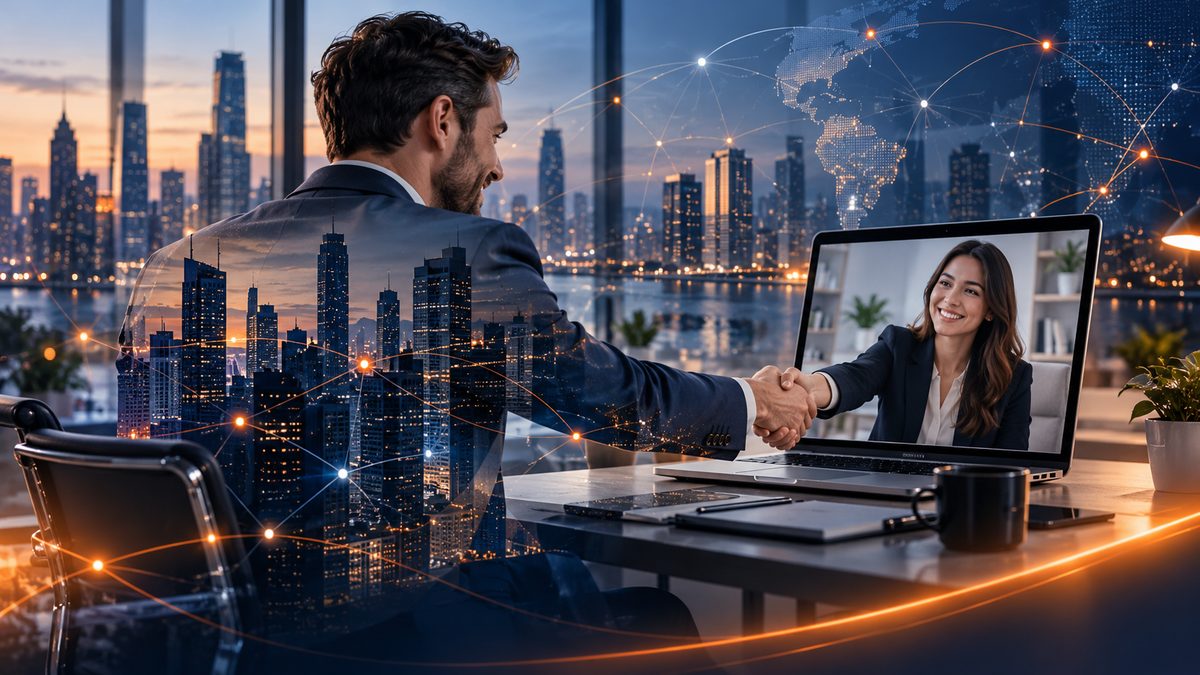 Dirigeant d'entreprise collaborant à distance avec une assistante administrative externalisée